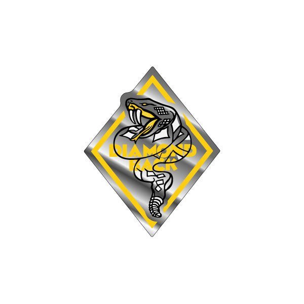 Diamond Back - Chrome & Yellow "STICKEMUP" Head Tube Decal - Old school bmx - Bmx Products AU