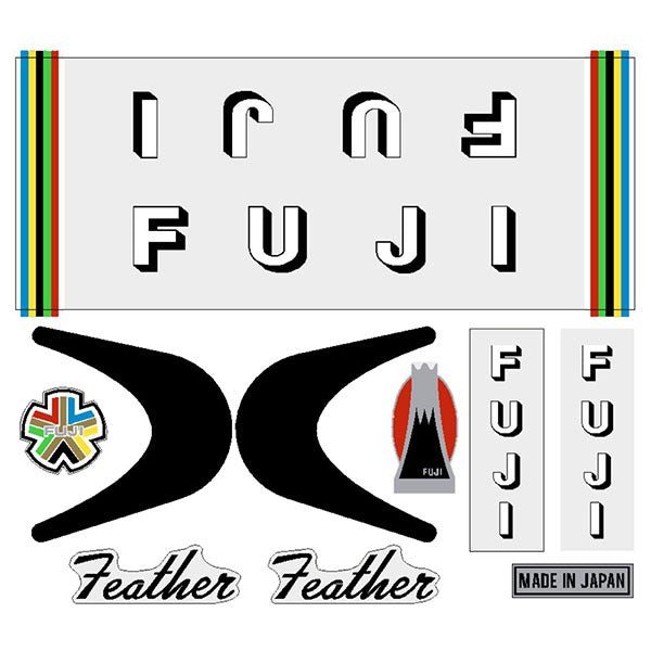 Fuji - Feather Pro - Black - BMX decal set - old school bmx - Bmx Products AU