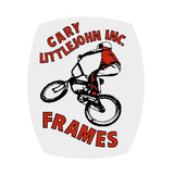 Gary Littlejohn Inc - RED on clear - head tube Decal - old school bmx - Bmx Products AU