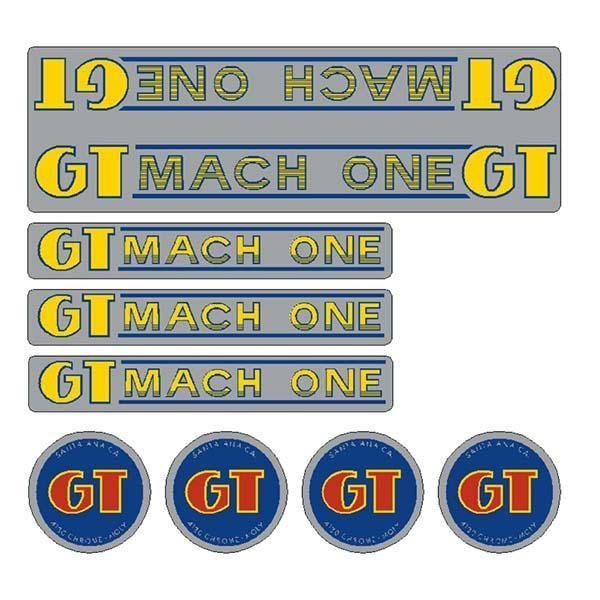 GT - 1984 - 85 Mach One - Chrome - decal set - Old school bmx - Bmx Products AU