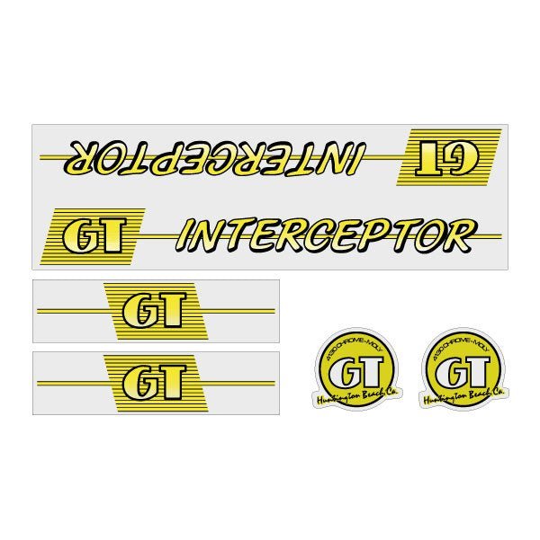 GT - 1986 Interceptor on clear - decal set - Old school bmx - Bmx Products AU