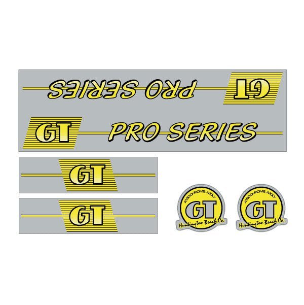 GT - 1986 PRO Series on silver - decal set - Old school bmx - Bmx Products AU