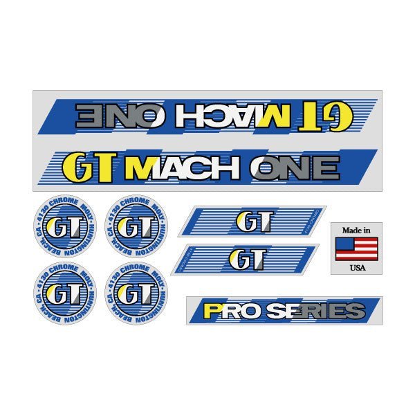 GT - 1987 Mach One - Clear - decal set - Old school bmx - Bmx Products AU