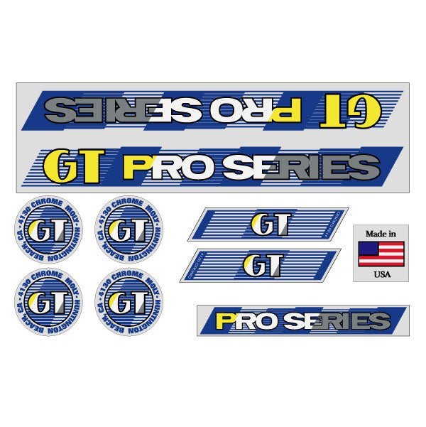 GT - 1987 Pro Series - Clear - decal set - Old school bmx - Bmx Products AU