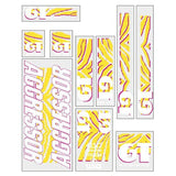 GT - 1989 Aggressor - Clear Yellow Pink - decal set - Old school bmx - Bmx Products AU