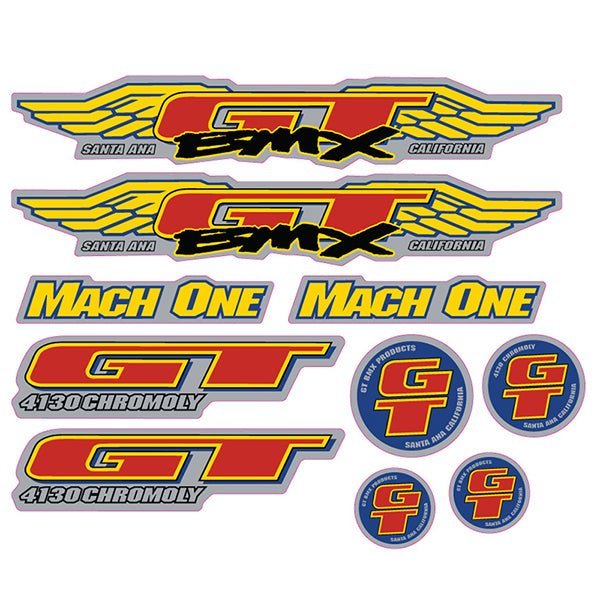 GT - 1994 Mach One - Chrome decal set - Old school bmx - Bmx Products AU