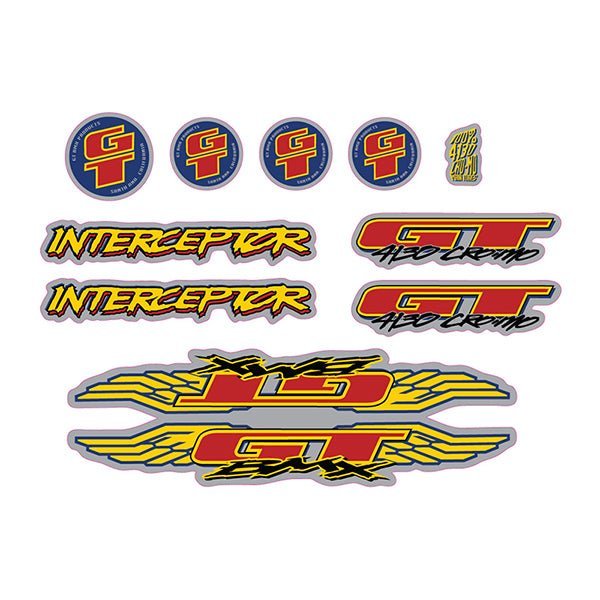 GT - 1995 - Interceptor Chrome decal set - Old school bmx - Bmx Products AU