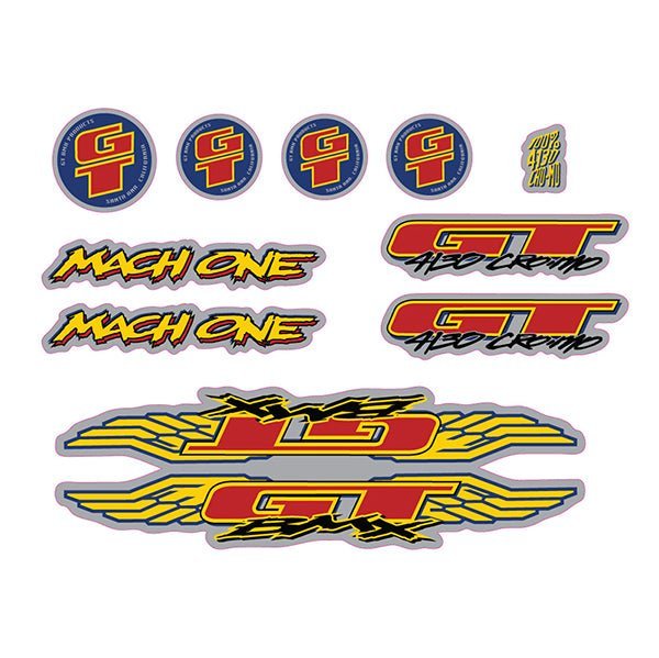GT - 1995 Mach One - Chrome decal set - Old school bmx - Bmx Products AU