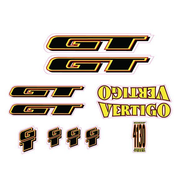 GT - 1995 Vertigo - for chrome & black frames - decal set - Old school bmx - Bmx Products AU