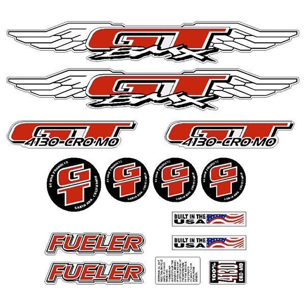 GT - 1996 Fueler - decal set for chrome frame - Old school bmx - Bmx Products AU