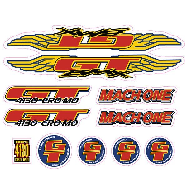 GT - 1996 Mach One - For colored frames - decal set - Old school bmx - Bmx Products AU