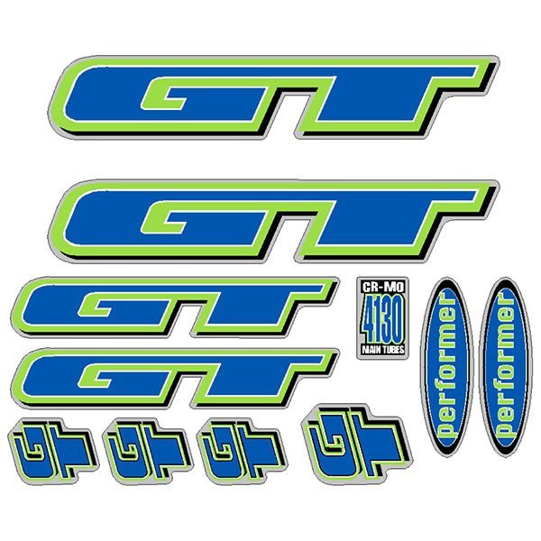 GT - 1997 Performer for chrome frame - decal set - Old school bmx - Bmx Products AU