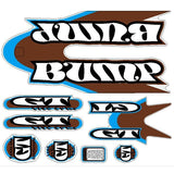 GT - 1999 Bump decal set - Brown Blue for Khaki frame - Old school bmx - Bmx Products AU