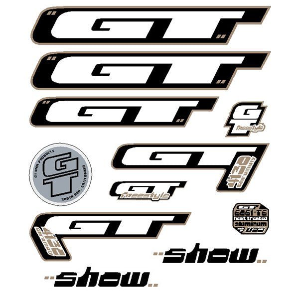 GT - 2000 - SHOW - decal set - Black frame - Old school bmx - Bmx Products AU