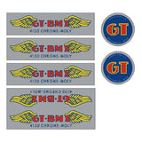 GT - 4130 chrome SMALL DT - decal set - Old school bmx - Bmx Products AU