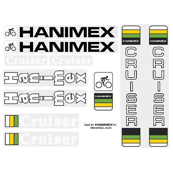 Hanimex - Cruiser - bmx decal set - old school bmx - Bmx Products AU