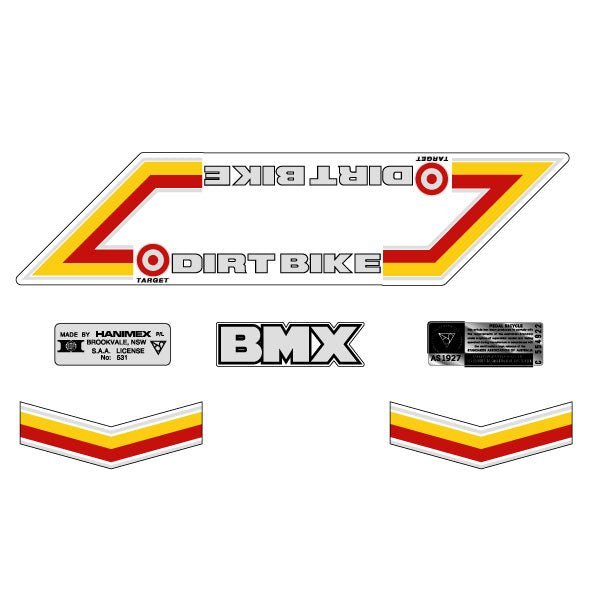 Hanimex - Dirt Bike - bmx decal set - old school bmx - Bmx Products AU