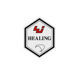 Healing - lndustries Headtube decal on clear - Old school bmx - Bmx Products AU