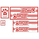 Jag (post mongoose) Red White Decal set - Old school bmx - Bmx Products AU