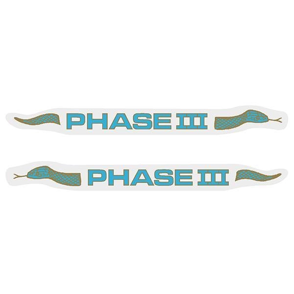 Madison - Chain stay decals - PHASE III - GOLD over LIGHT BLUE - old school bmx - Bmx Products AU