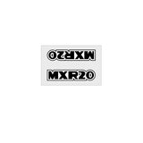 Madison - Top tube decal - MXR20 WHITE with BLACK - old school bmx - Bmx Products AU