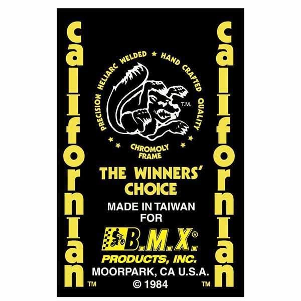 Mongoose - 1984 Californian with yellow & Taiwan seat tube decal - Old school bmx - Bmx Products AU