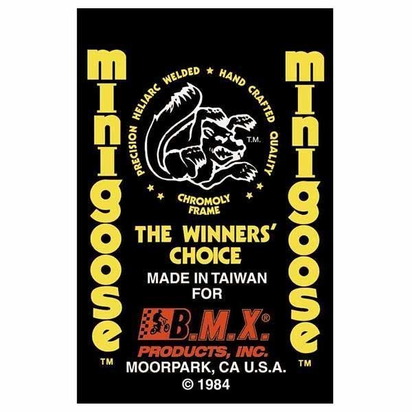 Mongoose - 1984 Minigoose "Red Taiwan" Decal set - Old school bmx - Bmx Products AU