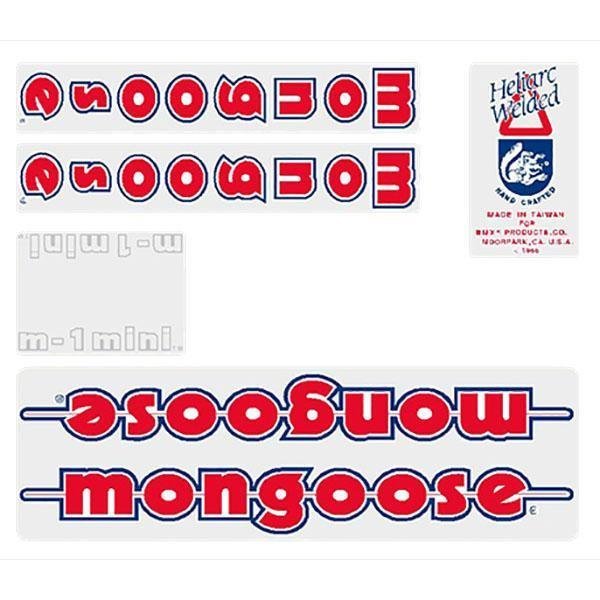 Mongoose - 1985 - 86 M1 Mini Decal set - Old school bmx - Bmx Products AU