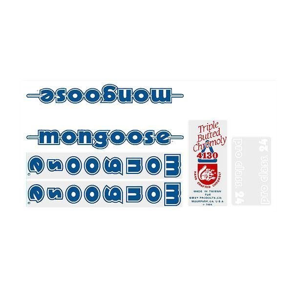 Mongoose - 1985 - 86 Pro Class 24 Decal set - Old school bmx - Bmx Products AU