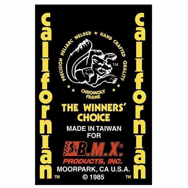 Mongoose - 1985 Californian with red & Taiwan seat tube decal - Old school bmx - Bmx Products AU