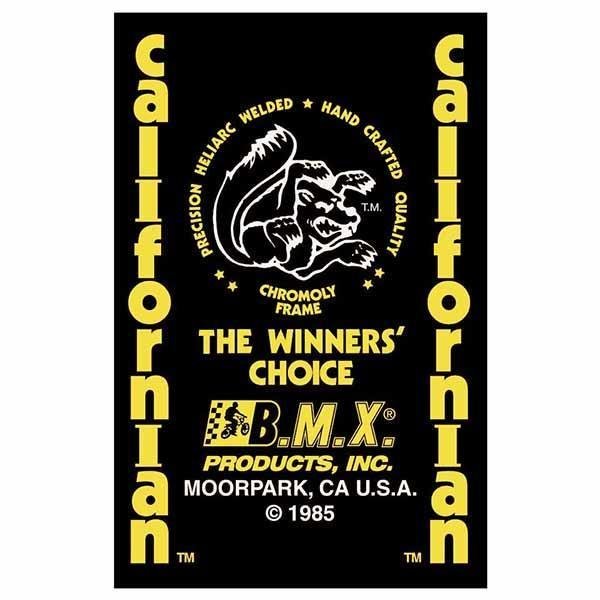 Mongoose - 1985 Californian with yellow seat tube decal - Old school bmx - Bmx Products AU