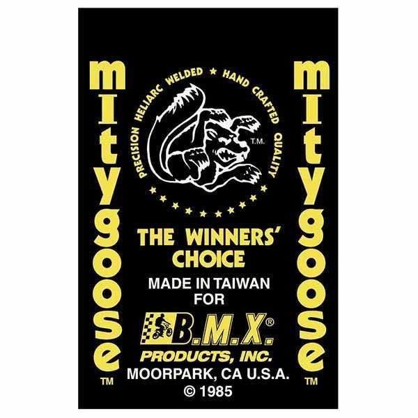 Mongoose - 1985 Mitygoose "Yellow Taiwan" Decal set - Old school bmx - Bmx Products AU