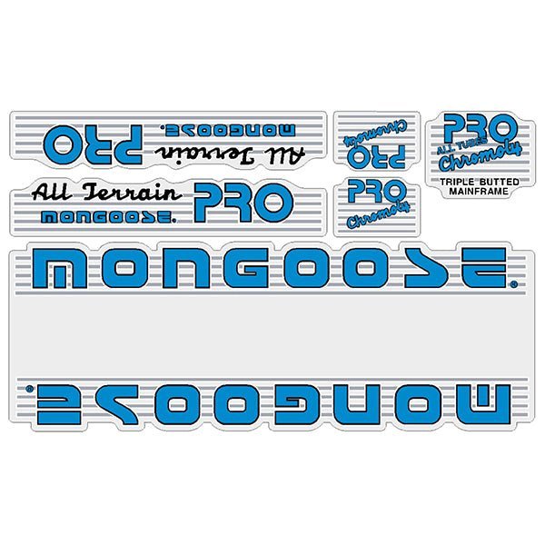 Mongoose - 1986 ATB PRO - Blue Decal set - old school bmx - Bmx Products AU