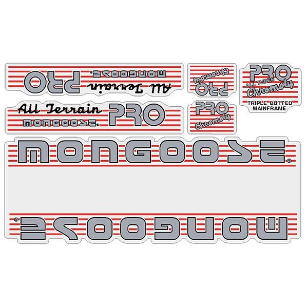 Mongoose - 1986 ATB PRO - Red Decal set - old school bmx - Bmx Products AU