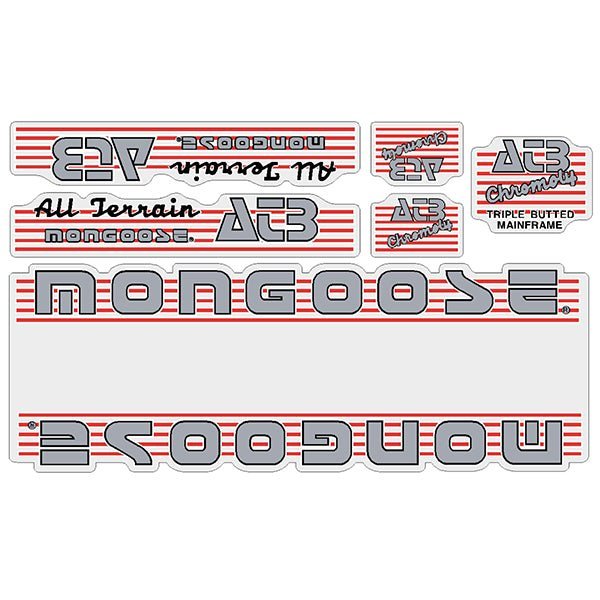 Mongoose - 1986 ATB - Red Decal set - old school bmx - Bmx Products AU
