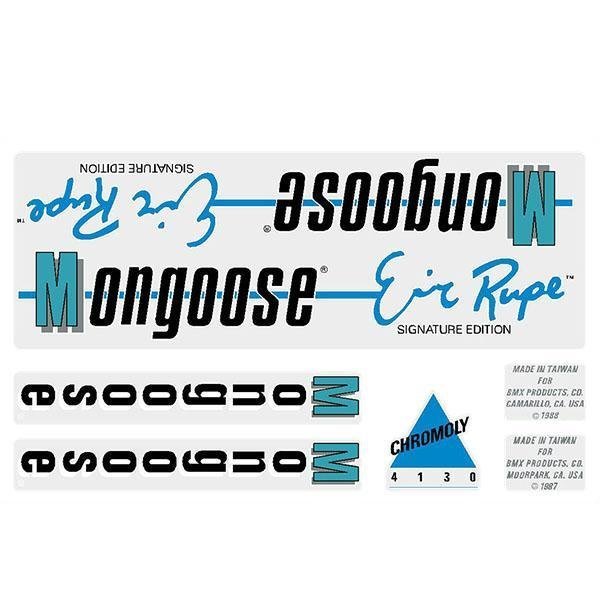 Mongoose - 1987 - 88 Eric Rupe Decal set - old school bmx - Bmx Products AU