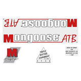 Mongoose - 1987 ATB red Decal set - old school bmx - Bmx Products AU