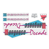 Mongoose - 1987 Decade Decal set - White, Chrome or Mint frame - old school bmx - Bmx Products AU