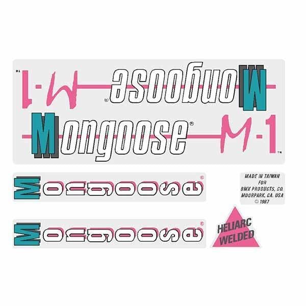 Mongoose - 1987 M1 decal set - blue frame - old school bmx - Bmx Products AU
