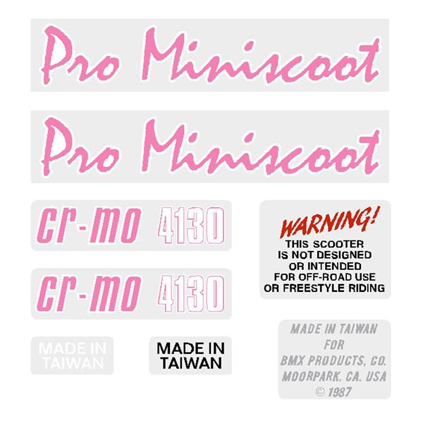 Mongoose - 1987 PRO Miniscoot decal set - old school bmx - Bmx Products AU