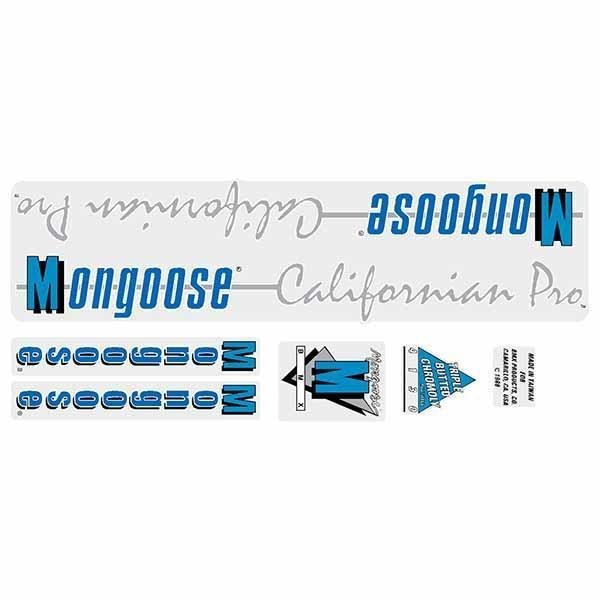 Mongoose - 1988 Californian Pro for grey frame Decal set - old school bmx - Bmx Products AU
