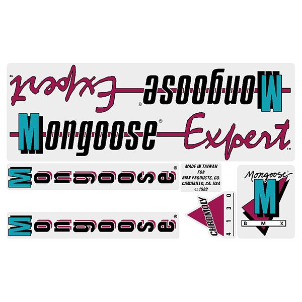 Mongoose - 1988 Expert for chrome frame Decal set - old school bmx - Bmx Products AU