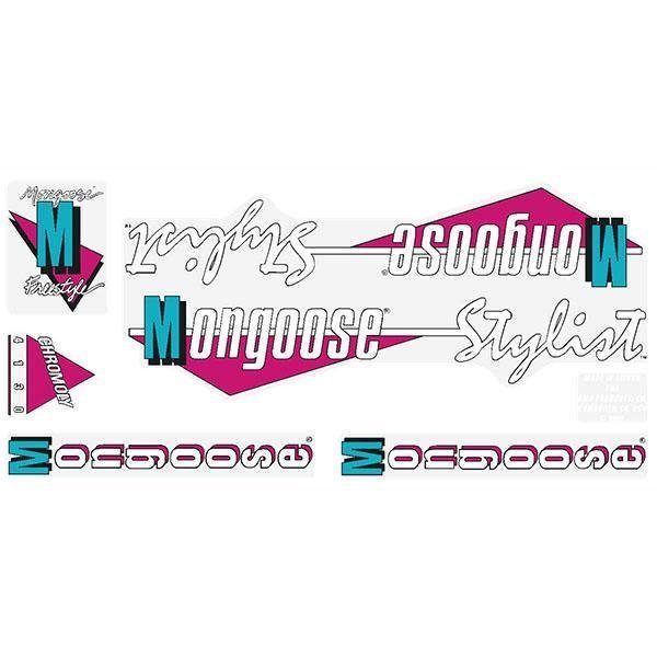 Mongoose - 1988 Stylist Freestyle Decal set - BLUE frame - Old school bmx - Bmx Products AU