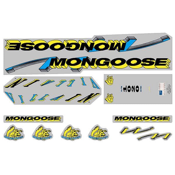 Mongoose - 1992 Villain - for chrome frame Decal set - old school bmx - Bmx Products AU