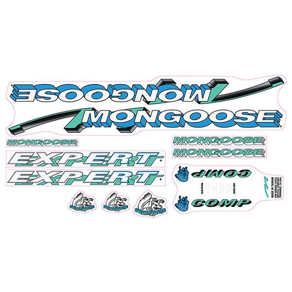 Mongoose - 1993 Expert Comp - for black frame Decal set - old school bmx - Bmx Products AU