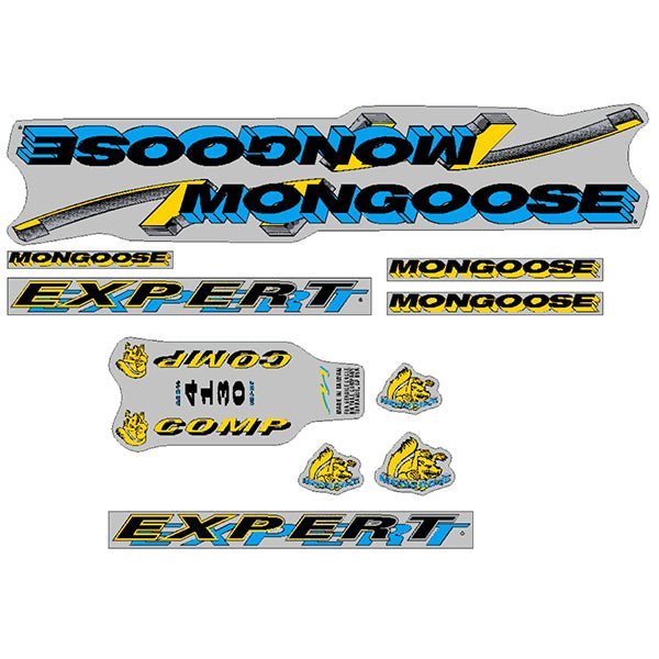 Mongoose - 1993 Expert Comp - for chrome frame Decal set - old school bmx - Bmx Products AU
