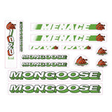 Mongoose - 1994 Menace - Green & Orange Decal set - old school bmx - Bmx Products AU
