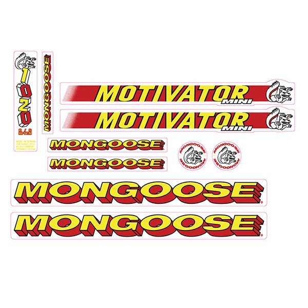 Mongoose - 1994 Motivator Mini Decal set - old school bmx - Bmx Products AU