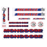 Mongoose - 1995 Menace - Blue Red - Decal set - old school bmx - Bmx Products AU