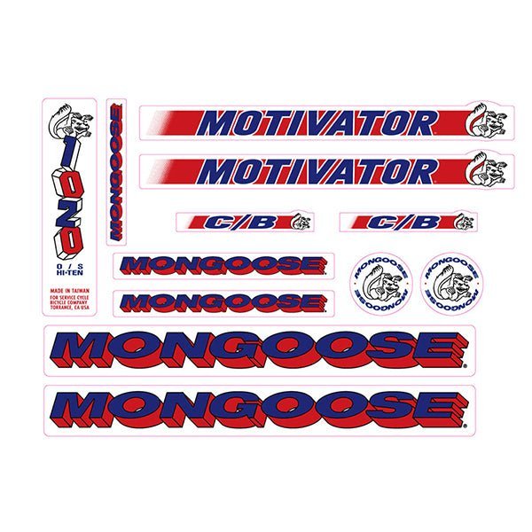 Mongoose - 1995 Motivator - Decal set - old school bmx - Bmx Products AU